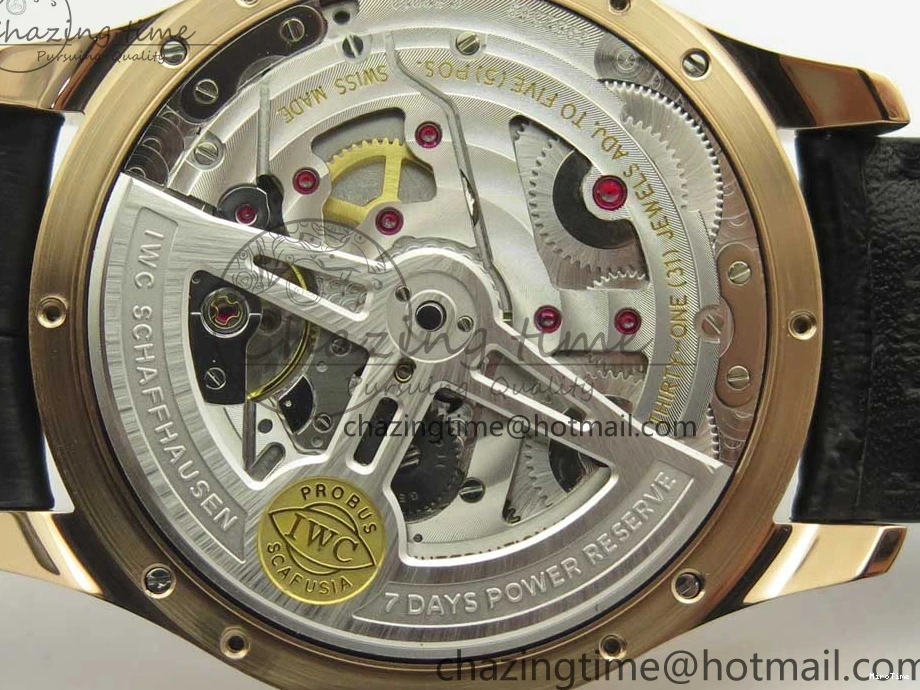 MIROTIME 0406 Thermal Portuguese Real PR Real Annual Calendar IW503501 RG ZF 1:1 Best Edition White Dial on Black Leather Strap A 7150